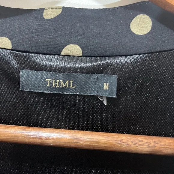 THML Polka Dot Sheer Blouson Dress SZ M - Picture 6 of 12